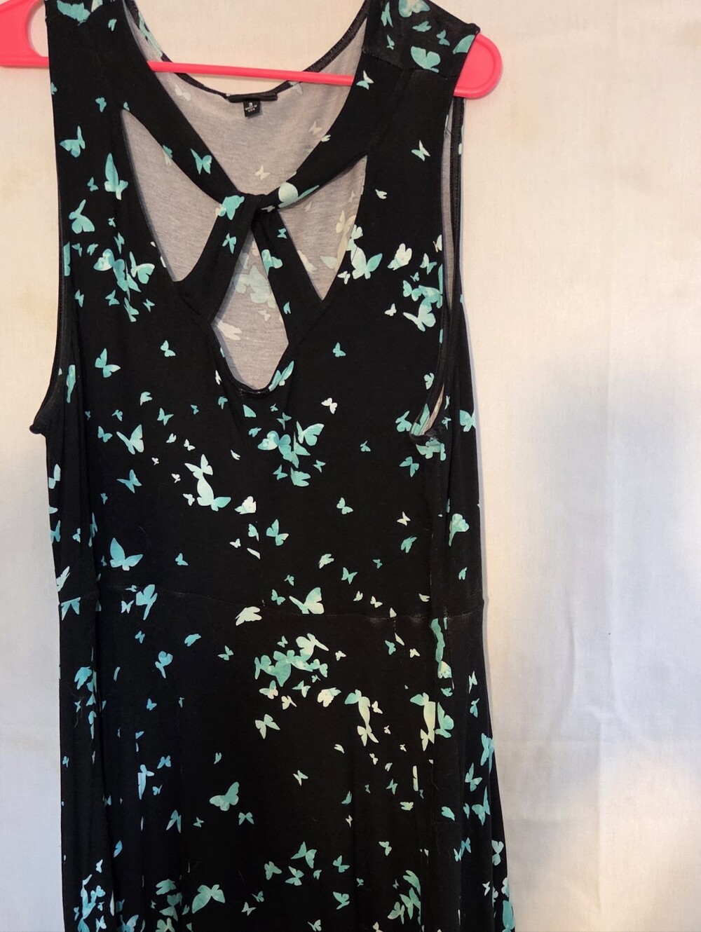 torrid Black Tank Dress with Mint Butterfly Print